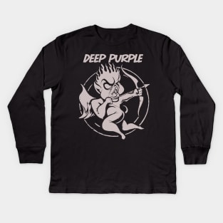 cupid deep purple Kids Long Sleeve T-Shirt